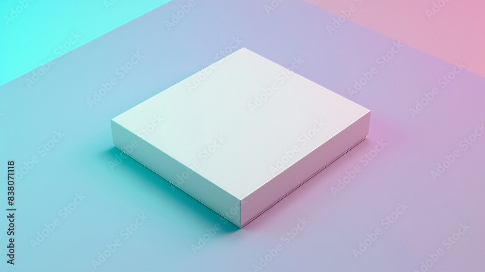 Mockup empty white package box isolated on pastel background Mockup empty white package box isolated on pastel background
