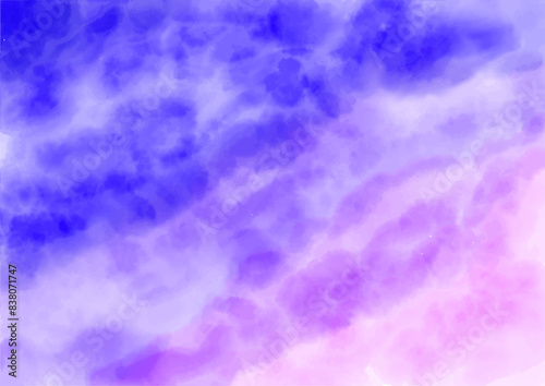 空、雲、水、水彩　模様　イメージ　パープル