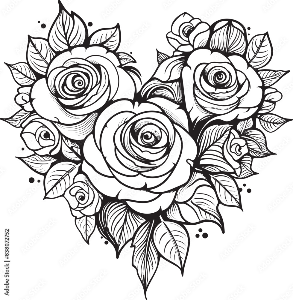 Fototapeta premium Abstract Outline Design Iconic Flower Elegant Bouquet Icon Stylish Floral Emblem