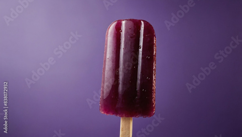 Grape popsicle on purple background. photo