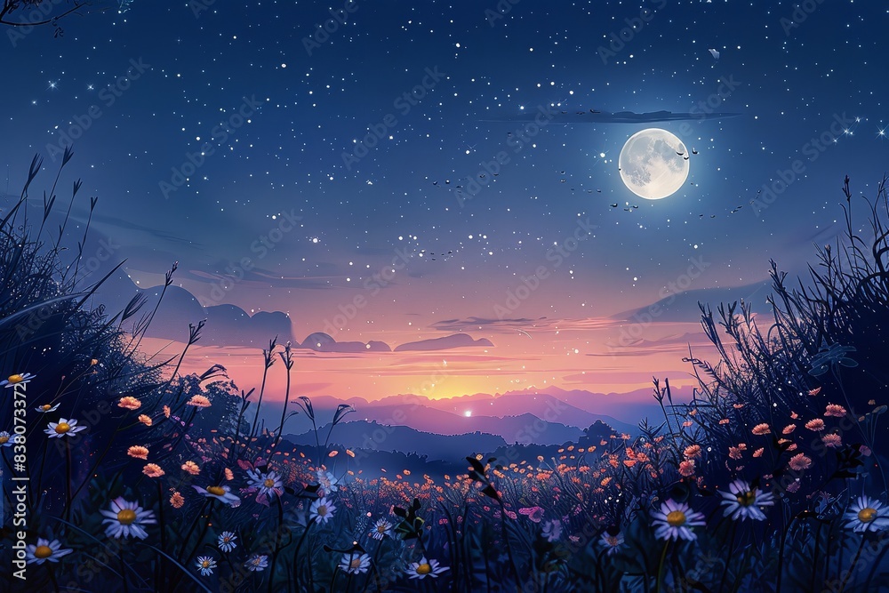 background of a summer night, Generative AI. background of a summer night, Generative AI.