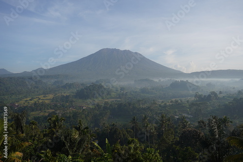 Agung volcano on the island of Bali