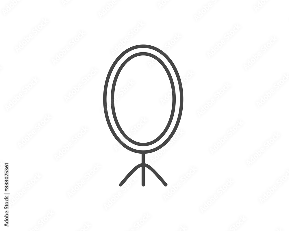 Makeup and cosmetics. Linear vector graphic beauty icons in the form of a face mirror. Makeup and cosmetics. Linear vector graphic beauty icons in the form of a face mirror.