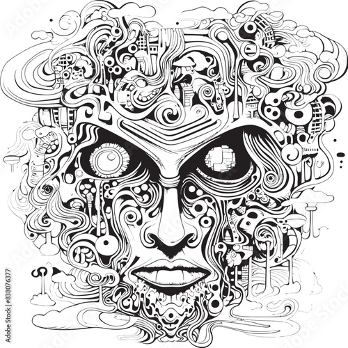 Hallucinatory Horrors Psychedelic Nightmare Coloring and Design Spectral Phantasms Iconic Nightmares in Psychedelic Design