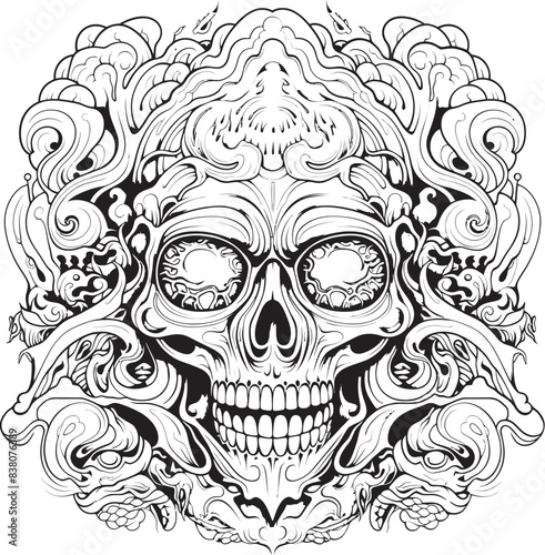 Whispering Shadows Psychedelic Nightmare Graphic Art and Design Psychedelic Reveries Nightmare Coloring Book and Iconic Design