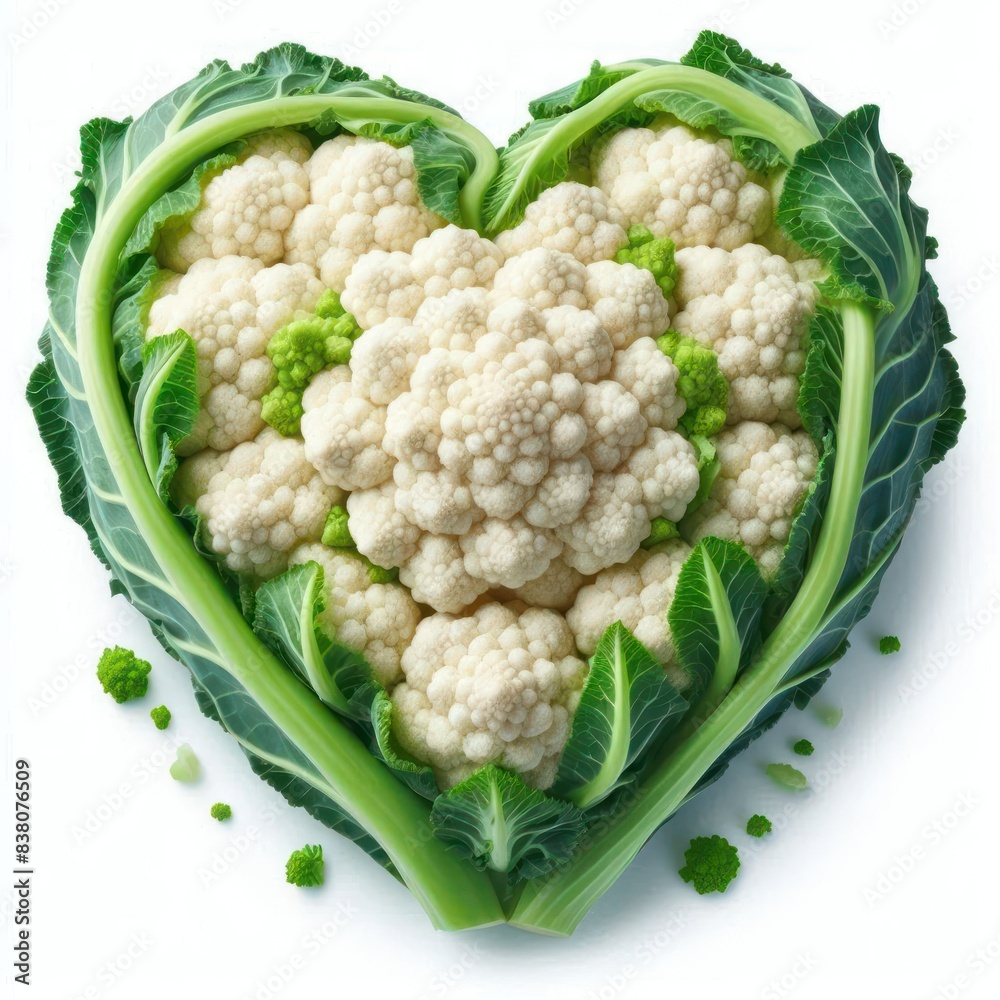cauliflower in the shape of a heart Isolated, vegetables healthy eating cauliflower in the shape of a heart Isolated, vegetables healthy eating