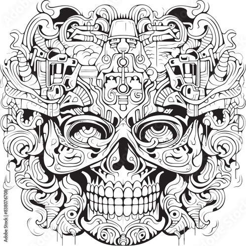 Nightmare Incantations Psychedelic Graphic Art and Icon Design Dreamscape Dystopia Psychedelic Nightmare Coloring and Icon Design