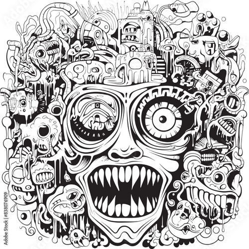 Enigmatic Nightmares Iconic Designs and Psychedelic Art Fever Dreams Nightmare Coloring Book and Icon Design