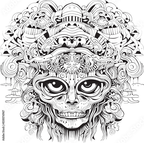 Cosmic Catastrophe Psychedelic Nightmare Graphic Art and Design Ethereal Echoes Psychedelic Nightmare Coloring and Icon Design