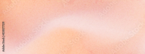 Peach gradient grain background with abstract wave. Nude, peach and apricot gradient soft color. Warm fuzz bg for wallpaper. Vector illustration