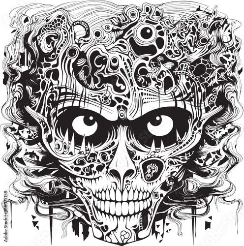 Ethereal Horrors Psychedelic Nightmare Art and Iconic Designs Twisted Reveries Psychedelic Nightmare Coloring and Iconic Art