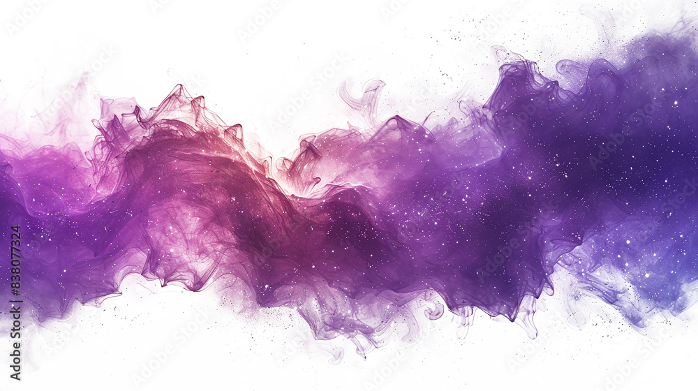 Obraz premium Galactic Nebula Cloud with Interstellar Colors- Isolated on Transparent White Background