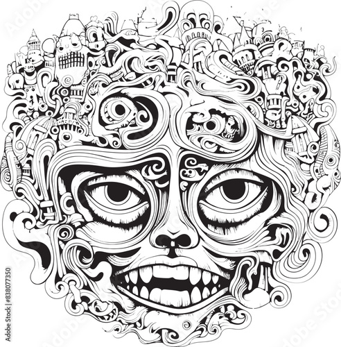 Enchanted Nightmares Psychedelic Nightmare Art and Iconic Designs Chromatic Abyss Psychedelic Coloring Book and Iconic Design