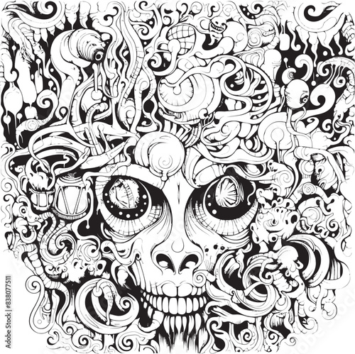 Twisted Reveries Psychedelic Nightmare Art and Iconic Designs Dreamscape Odyssey Psychedelic Coloring and Iconic Design