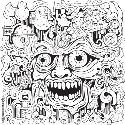 Psychedelic Whispers Nightmare Coloring Book and Iconic Design Enigmatic Nightmares Psychedelic Nightmare Art and Iconic Designs