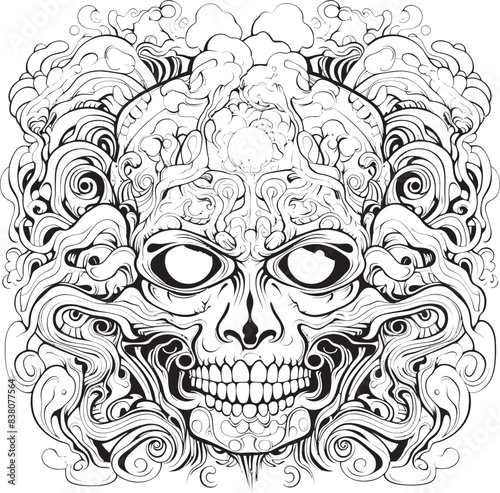 Illusionary Horrors Psychedelic Nightmares in Iconography Echoes of Fear Nightmare Coloring Book and Icon Design Series