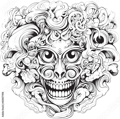 Chromatic Abyss Psychedelic Nightmare Coloring Book and Design Whispering Shadows Iconic Nightmares in Graphic Art