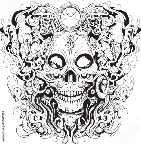 Whispering Shadows Iconic Nightmares in Graphic Art Phantasmagoric Dreams Psychedelic Nightmare Coloring and Design