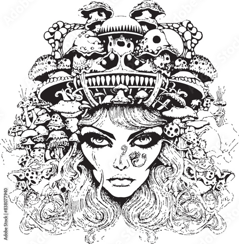 Twisted Reveries Psychedelic Nightmare Art and Iconic Designs Dreamscape Odyssey Psychedelic Coloring and Iconic Design