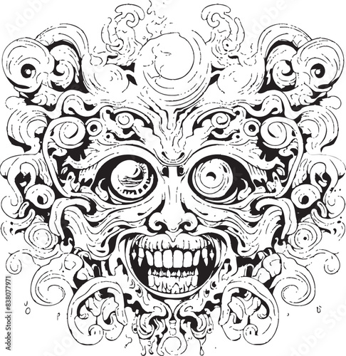 Ethereal Phantoms Nightmares in Graphic Design Twisted Reveries Psychedelic Nightmare Coloring Book and Icon
