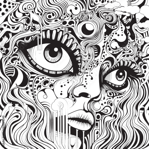 Obscure Phantasms Psychedelic Nightmares in Graphic Art Kaleidoscope of Fear Coloring Book and Iconic Nightmare Designs