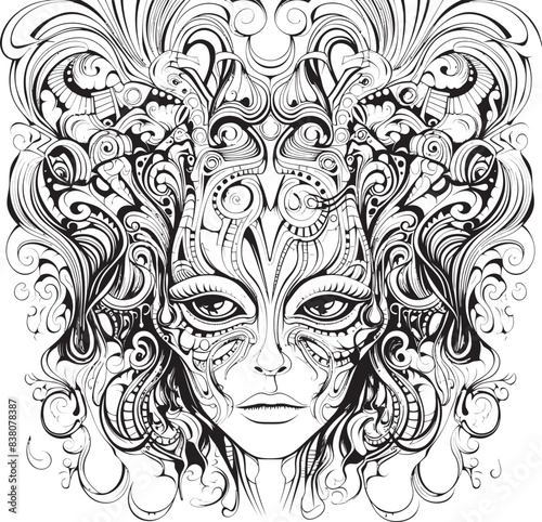 Nightmare Asylum Psychedelic Art and Icon Design Collection Phantasmic Phobias Nightmare Coloring Book and Iconic Design