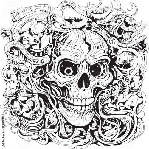Nightmare Mosaic Psychedelic Nightmares in Graphic Art Illusionary Horrors Coloring Book and Iconic Nightmare Designs