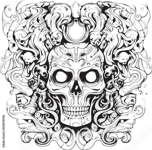Nightmare Fusion Psychedelic Art and Icon Design Collection Whispering Darkness Nightmare Coloring Book and Iconic Design