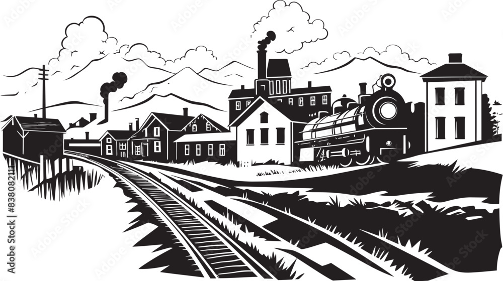 Idyllic Village Pathways Logo and Icon Design Scenic Hamlet Vector and Graphic Art Idyllic Village Pathways Logo and Icon Design Scenic Hamlet Vector and Graphic Art