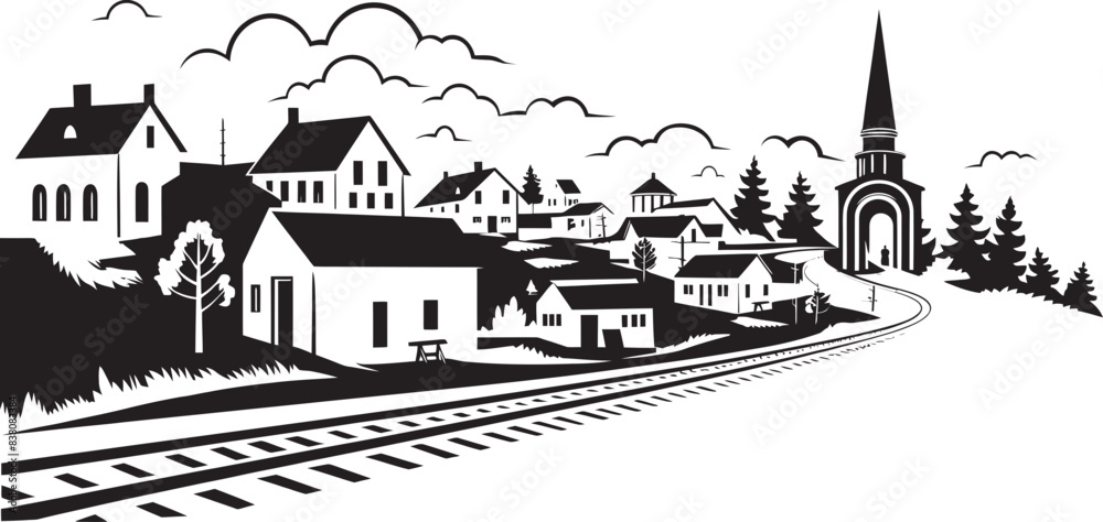 Serenity in Small Towns Vector Art and Iconic Design Village Vector Perspectives Logo Design and Graphic Art Serenity in Small Towns Vector Art and Iconic Design Village Vector Perspectives Logo Design and Graphic Art