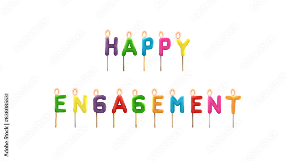 colorful candles illustration of happy engagement colorful candles illustration of happy engagement