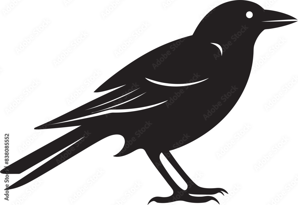 Obraz premium Sleek Crow Mark Minimalist Vector Design Minimalistic Crow Logo Simple and Stylish Icon
