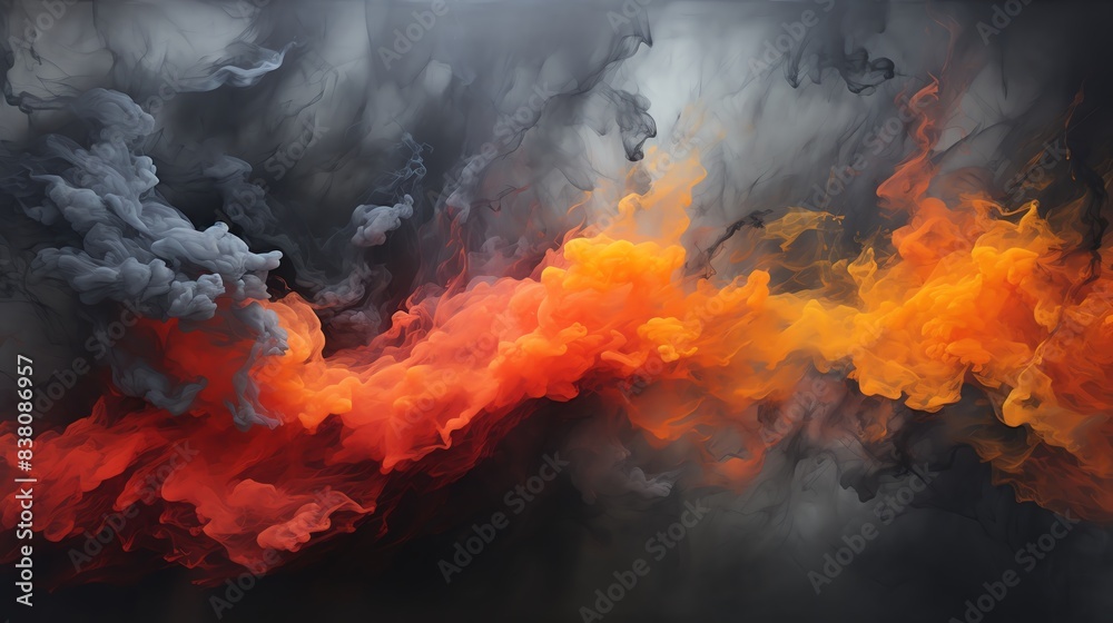 Fiery charcoal with rising smoke, top and bottom edges, white backdrop, vivid flames, dramatic and intense atmosphere Fiery charcoal with rising smoke, top and bottom edges, white backdrop, vivid flames, dramatic and intense atmosphere