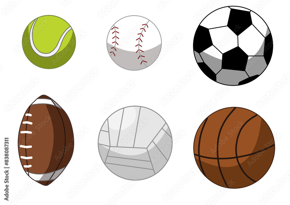 スポーツ用 ボールのイラストセット スポーツ用 ボールのイラストセット