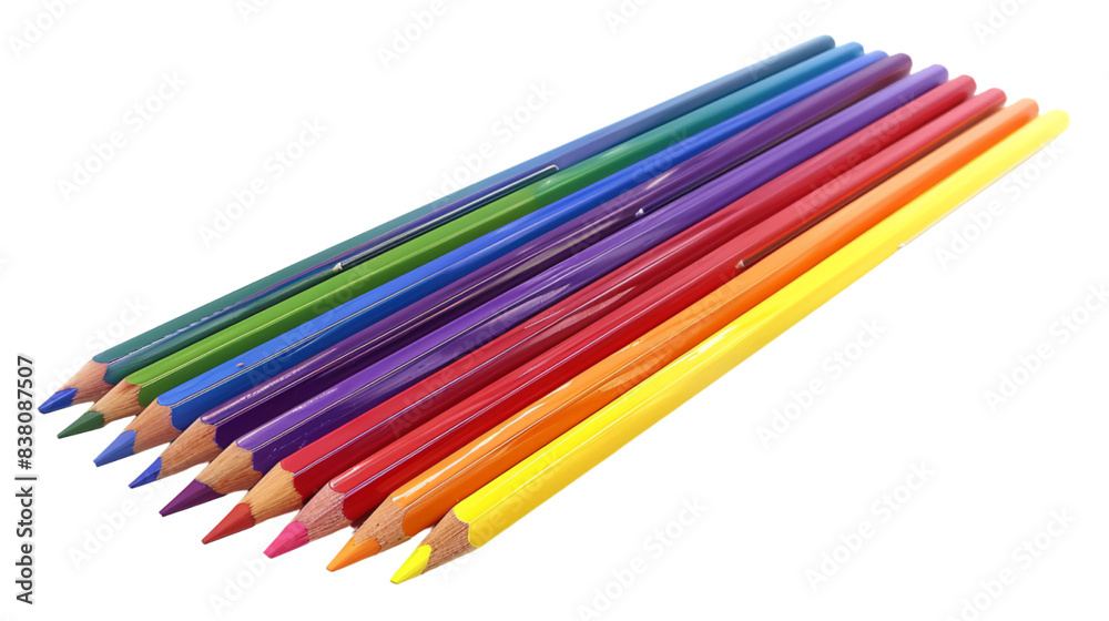 Colored pencils isolated on white background,close up Colored pencils isolated on white background,close up
