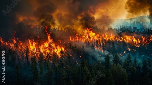 The blazing forest fire