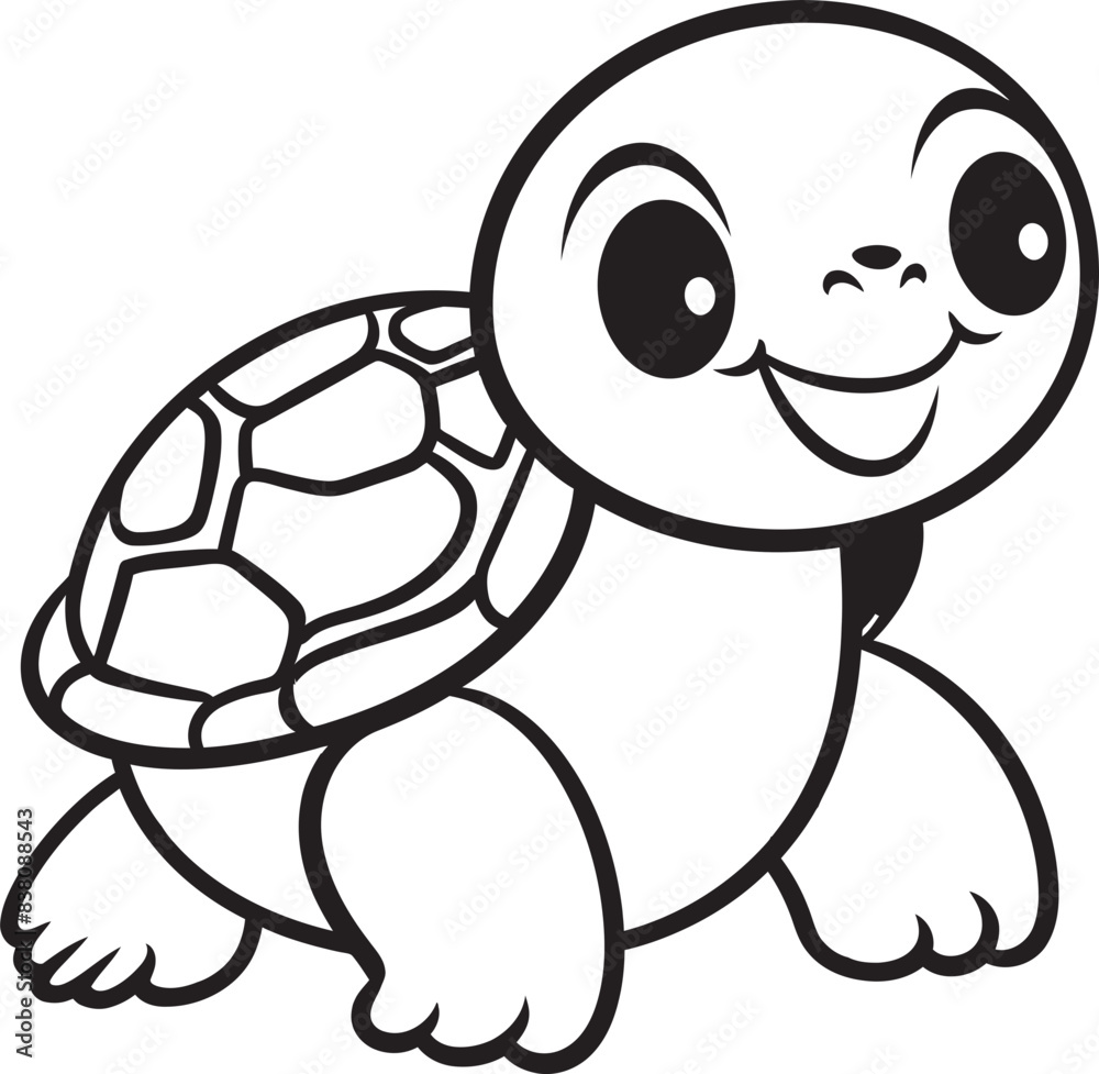 Fototapeta premium Whimsical Turtle Logo Simple Icon Design Chic Line Drawing of Turtle Stylish Logo Concept