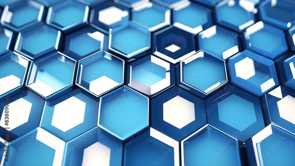 Blue hexagon segments background. 3d geometric design for web, business and technology modern background concepts. Blue hexagon segments background. 3d geometric design for web, business and technology modern background concepts.