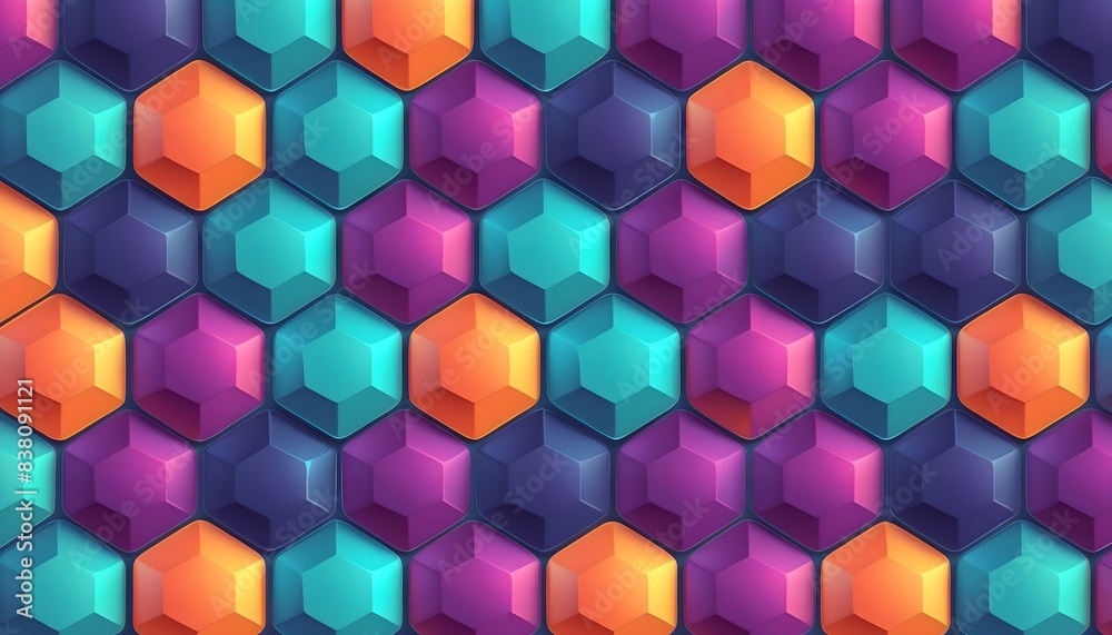 Abstract background with colorful hexagon seamless pattern Abstract background with colorful hexagon seamless pattern