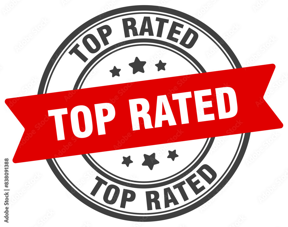top rated stamp. top rated label on transparent background. round sign top rated stamp. top rated label on transparent background. round sign
