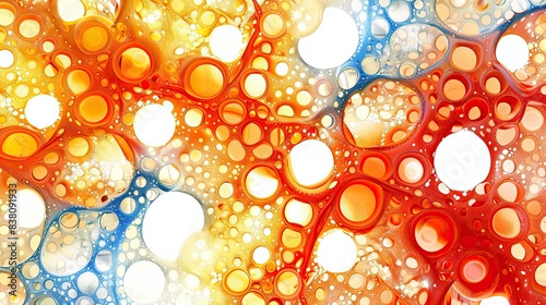 abstract orange background with bubbles holes on white  Generative AI