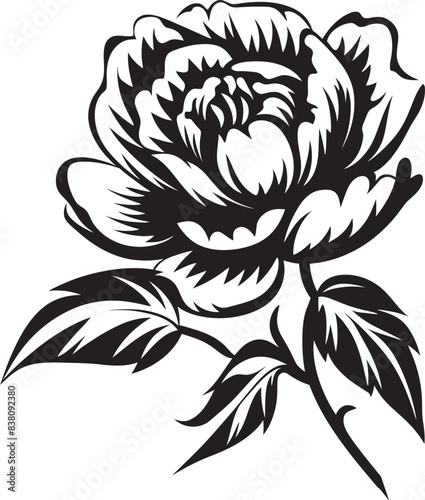 Fotografie Simple Peony Icon Chic Design Clean and Stylish Peony Icon Minimalist Vector