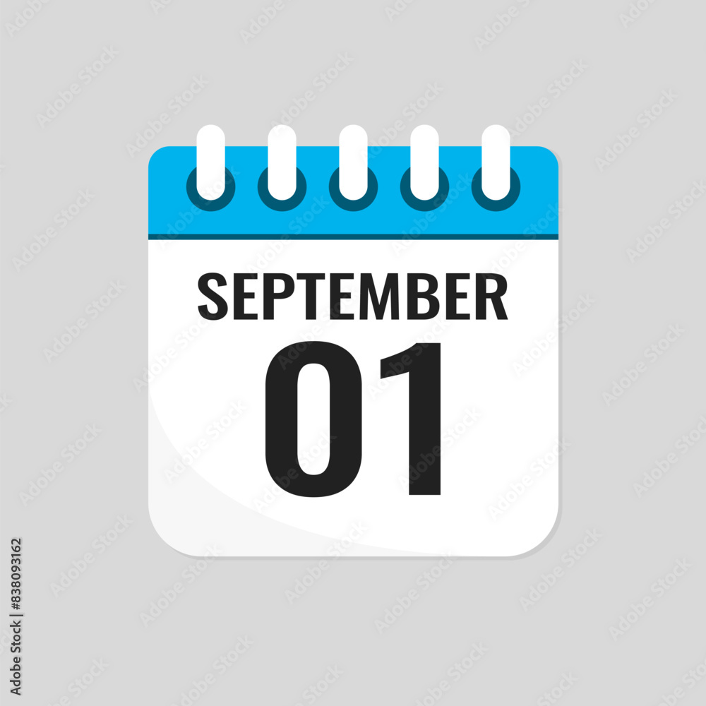 Icon page calendar day - 1 September Icon page calendar day - 1 September