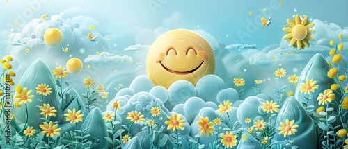 Happy World Smile Day! Illustration for a banner design, Generative AI.