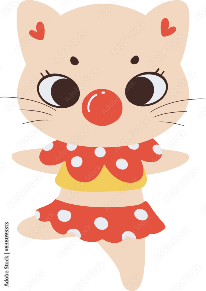 Obraz premium Clowncore cartoon animal circus vector illustration