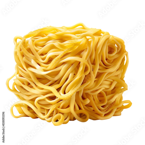 Fresh, Uncooked Egg Noodles, Isolated on a Transparent Background, Graphic Resource