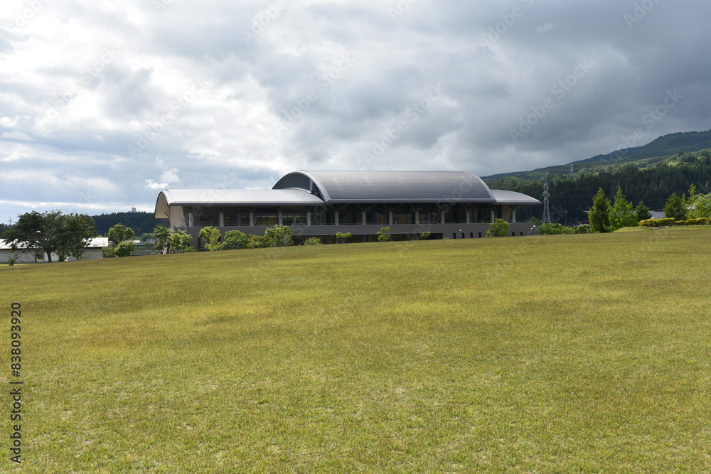 Obraz premium 日本の福島県の名所 会津にある亀ヶ城跡 周辺の風景