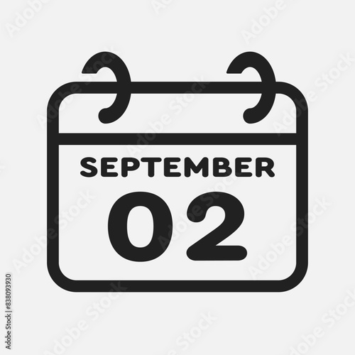 Icon page calendar day - 2 September