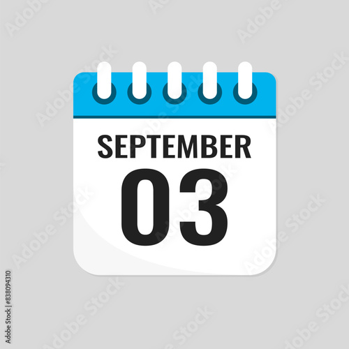 Icon page calendar day - 3 September