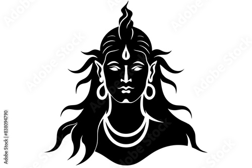 Lord Shiva face silhouette vector illustration